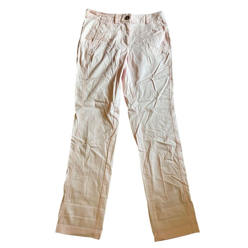 J.Jill Women's Size 6 Cream Pink Stretch Dress Chino Pants‎ Straight Leg Casual